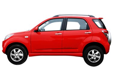 Side view af a red modern car clipart