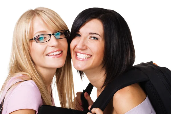 Portrait of two lovely students — Stock Photo, Image