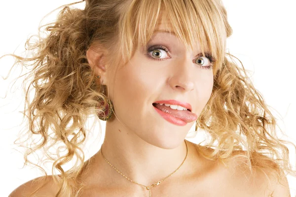 Face of a funny beautiful woman — Stock Photo, Image
