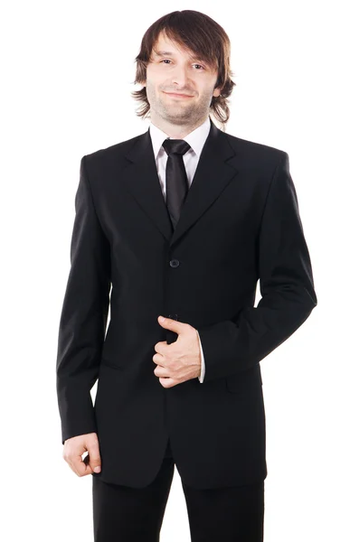 Elegante man in zwart pak — Stockfoto