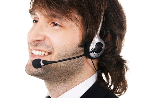 Young businessman with headset — Stock Photo, Image