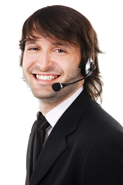 Jonge zakenman met headset — Stockfoto