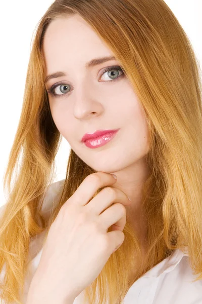 Retrato de close-up de uma bela jovem — Fotografia de Stock