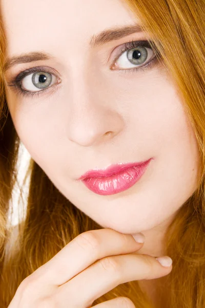 Detailní portrét krásné mladé ženy — Stock fotografie