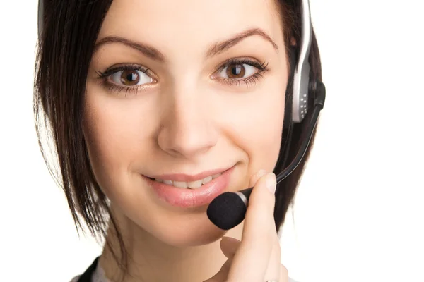 Młody piękny call center operatora — Zdjęcie stockowe