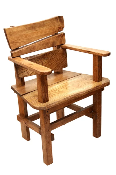 Дерев'яний стілець ізольований на білому тлі — стокове фото