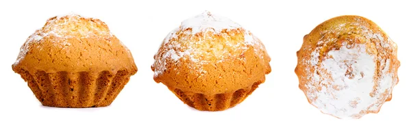 Sabroso muffin con azúcar en polvo — Foto de Stock