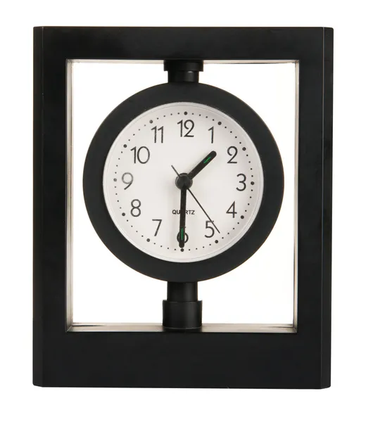 Černý moderní hodiny — Stock fotografie