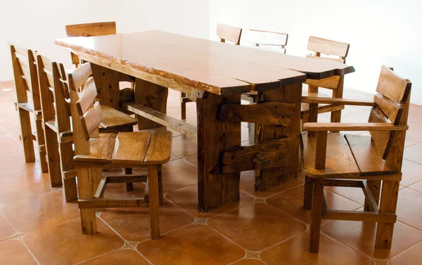 stock image Large old wooden table