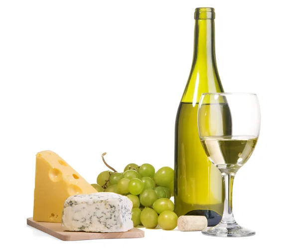 Bodegón de vino y queso —  Fotos de Stock