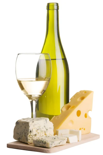 Vinho e queijo ainda vivos — Fotografia de Stock