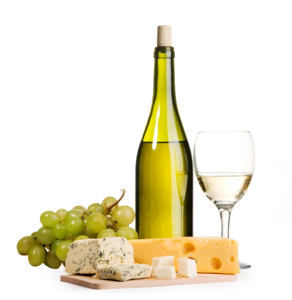 Şarap ve peynir natürmort — Stok fotoğraf