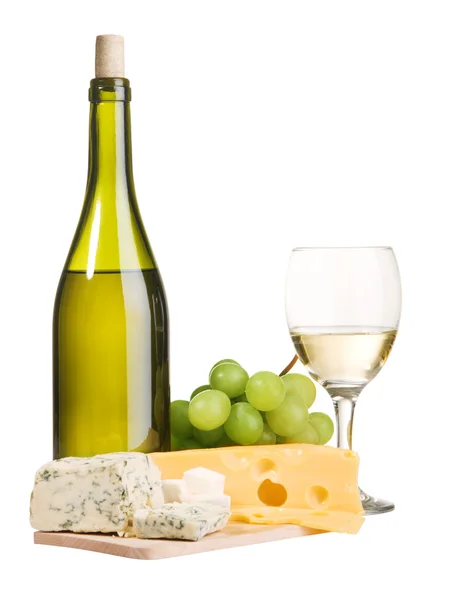 Víno a sýry zátiší — Stock fotografie