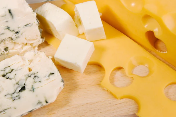 不同的奶酪类型 cloesup — 图库照片