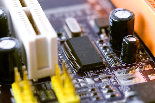 Computer motherboard closeup photo — Stock Photo, Image