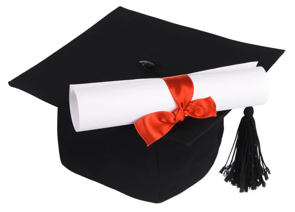 Black graduation cap — Stock Photo, Image