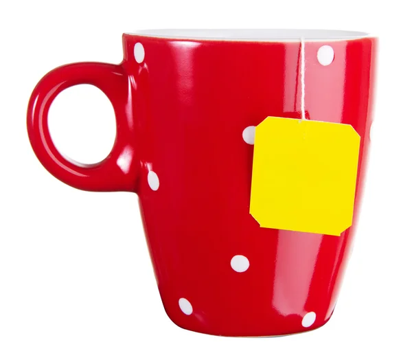 Červený hrnek čaje — Stock fotografie
