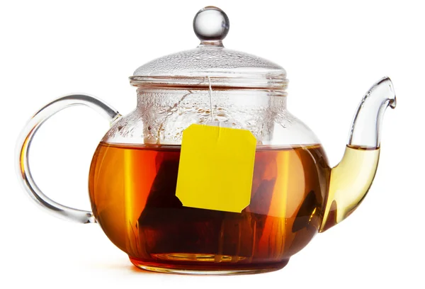 Teapot of hot black tea — Stock Photo, Image
