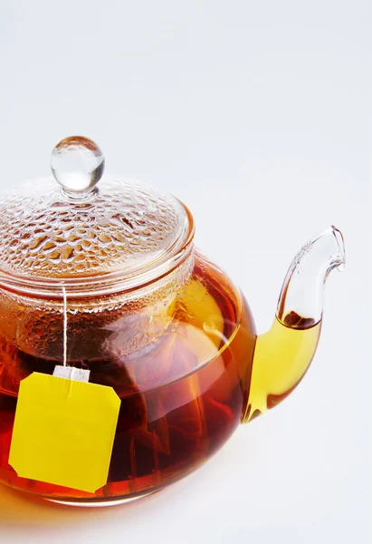 Teapot of hot black tea — Stock Photo, Image