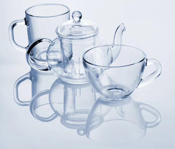 Glass dishes for tea — Stock Photo, Image