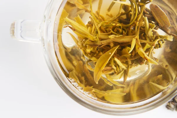 Herbaty świeżych w szklany czajniczek — Zdjęcie stockowe