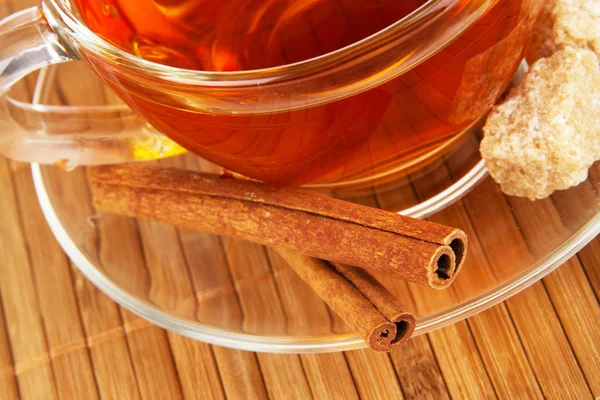 Tea with cinnamon and sugar — Stock Photo, Image
