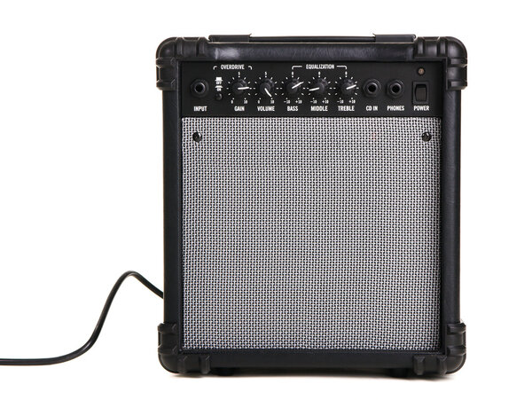 Electric guitar amplifier, white background