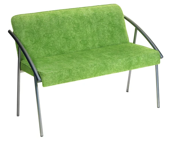 Zielona sofa odizolowana na białym tle — Zdjęcie stockowe