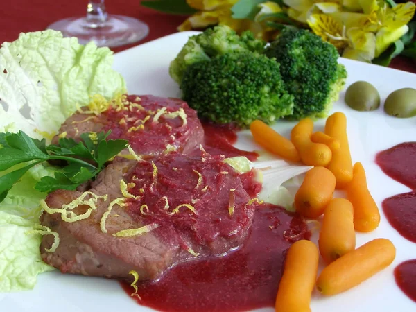 Vlees en groenten — Stockfoto
