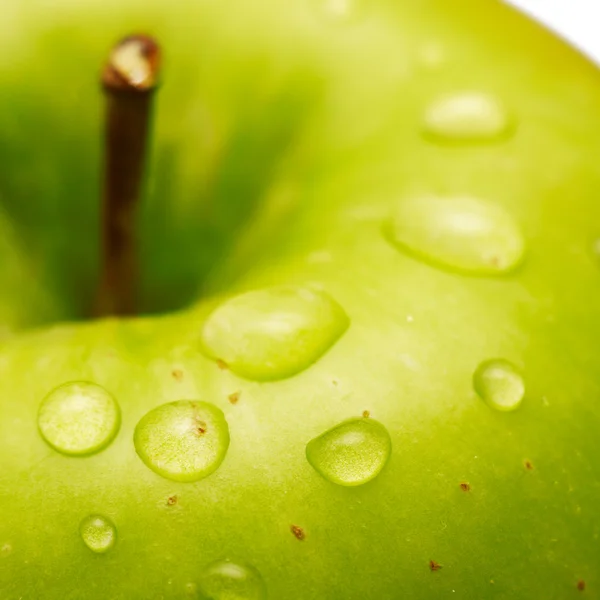 Friss zöld alma makró fotó — Stock Fotó