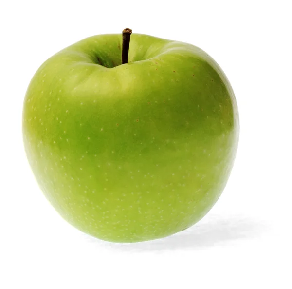 Πράσινο μήλο απομονωμένο σε λευκό — Φωτογραφία Αρχείου