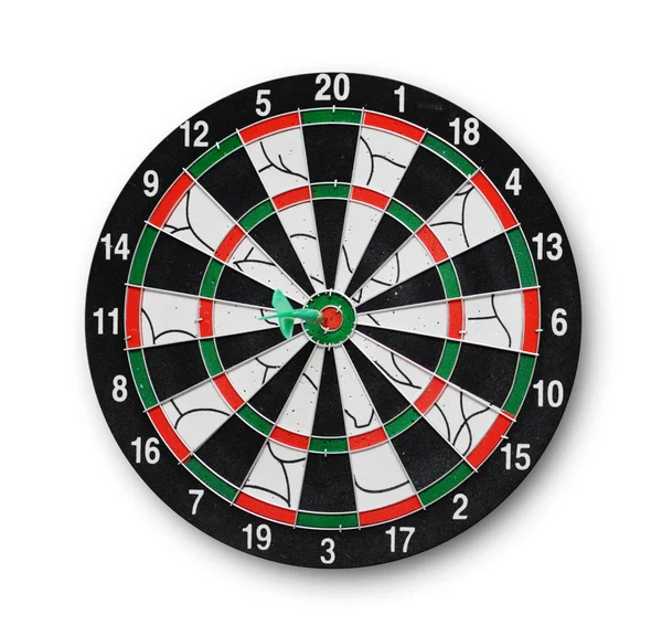 stock image Darts board with a dart in the center