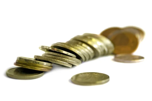 Stapel van munten (geïsoleerd) — Stockfoto