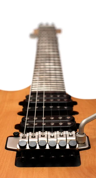エレク トリック ギターのブリッジのクローズ アップ — ストック写真