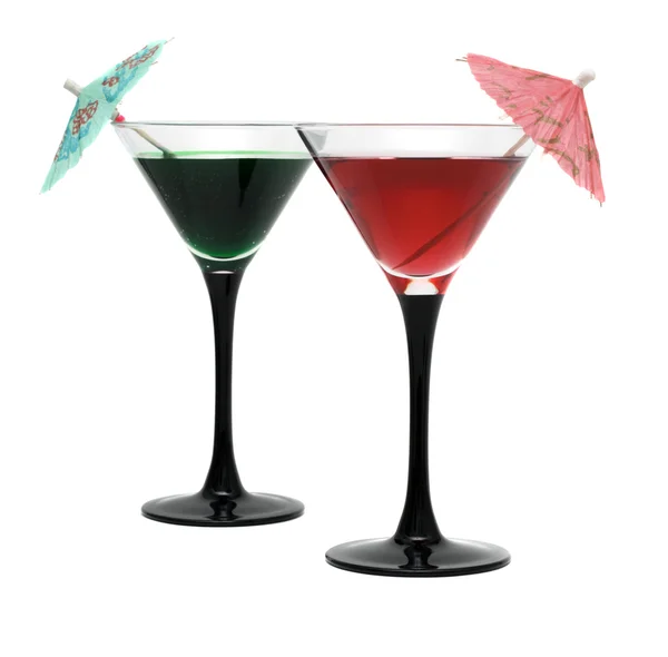 Två cocktails isolerats på vit bakgrund — Stockfoto
