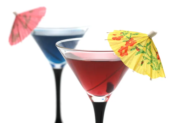 Två cocktails isolerats på vit — Stockfoto