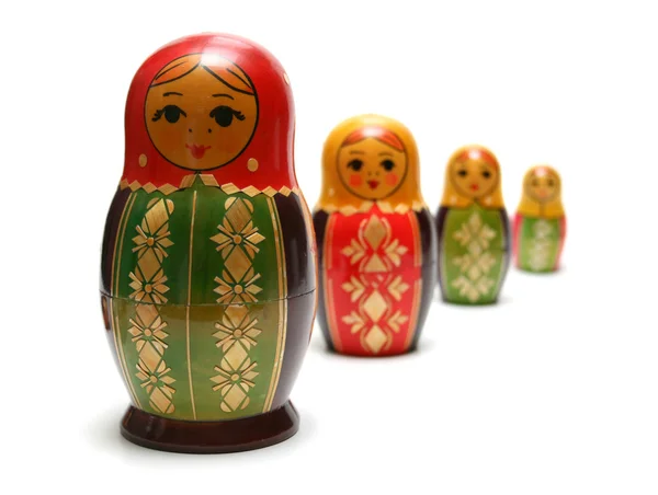 Russian 'matreshka' toy isolated on white background — Stock Photo, Image