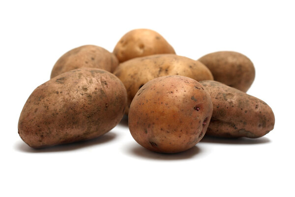Pile of organic raw potatoes