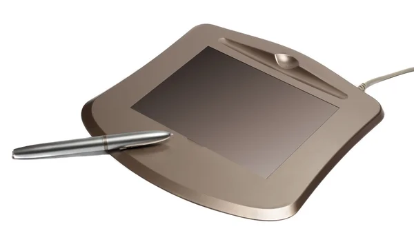 Dijital tablet üzerinde beyaz izole — Stok fotoğraf