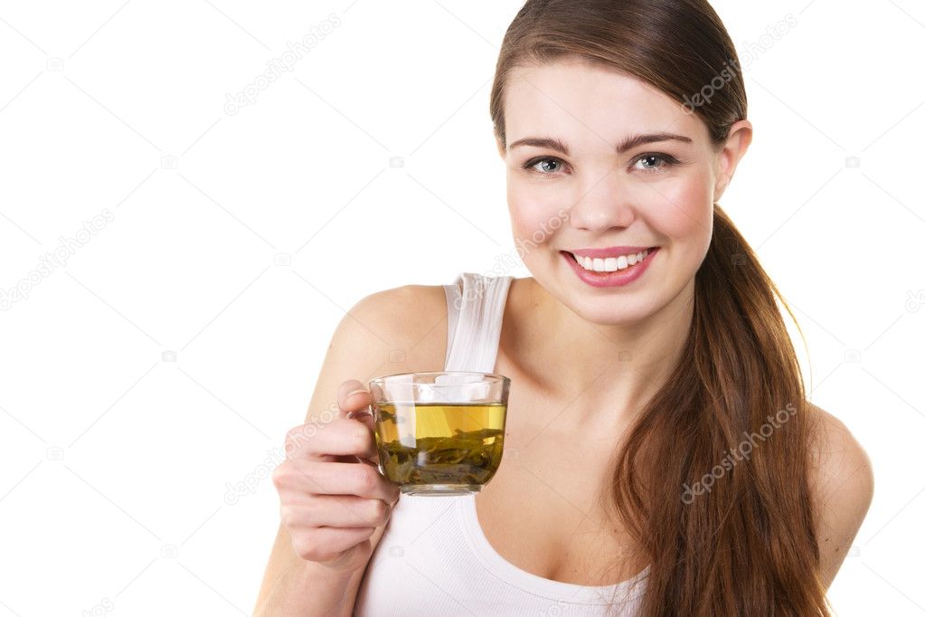 Young beautiful woman with a cup of tea