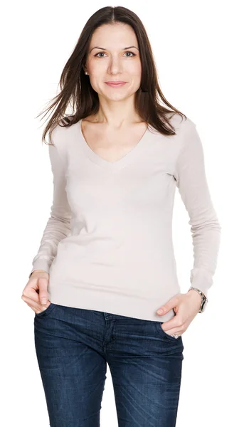 Lovely young woman in casual style clothing — Stock Photo, Image