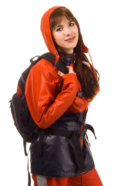 Chica en un traje impermeable — Foto de Stock