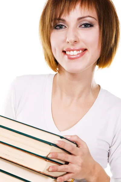 Mooie student met boeken — Stockfoto