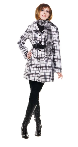 Pretty model in overcoat — Stock Photo, Image