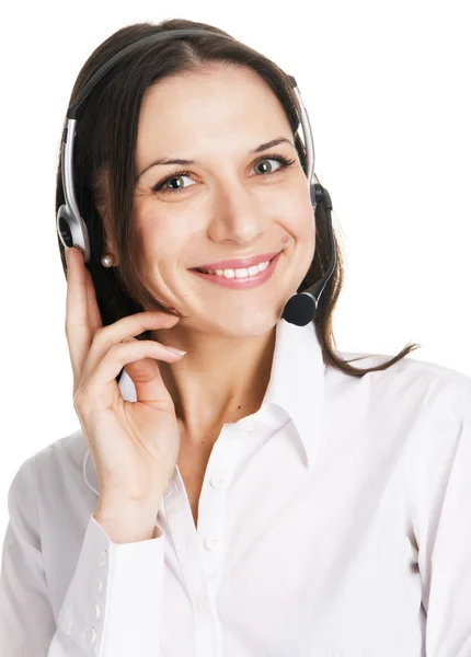 Young beautiful call center operator Stock Image