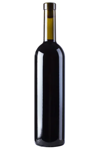 Garrafa de vinho tinto, isolada sobre fundo branco — Fotografia de Stock