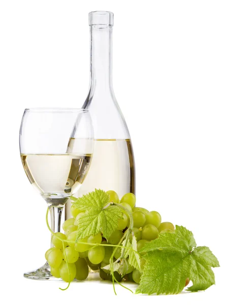 Bottle of white wine, isolated on white background — Stock Photo, Image