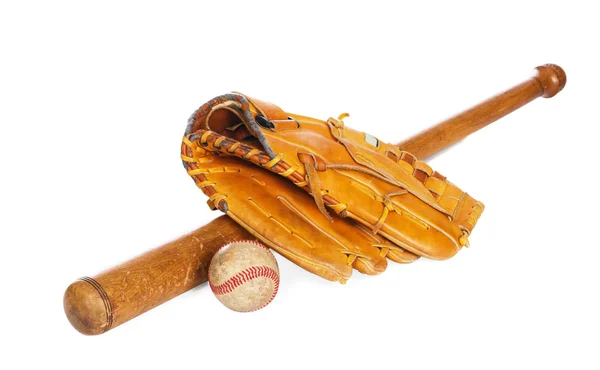 Honkbal en mitbeyzbol topu ve mit — Stockfoto