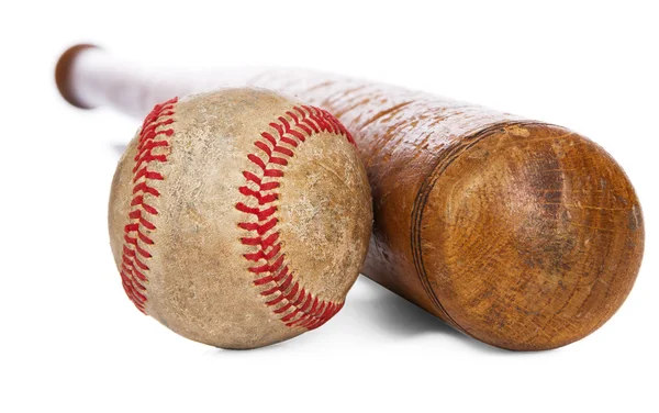 Baseball bat i piłka — Zdjęcie stockowe