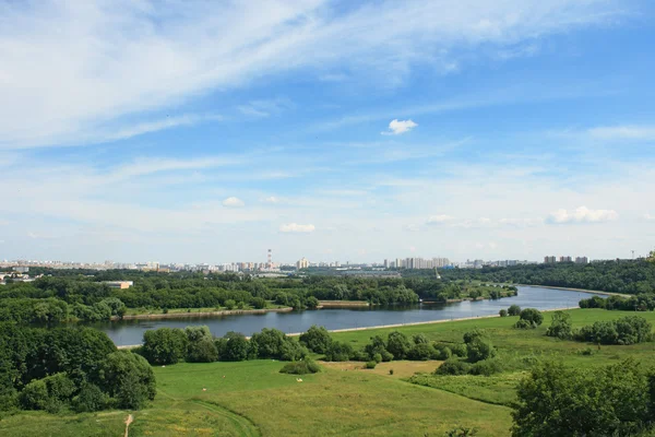 stock image The Moscow river and city panorama